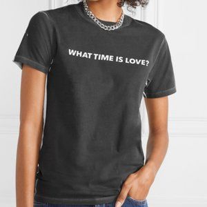 Blouse “What Time is Love" Grey Tee - Size Small